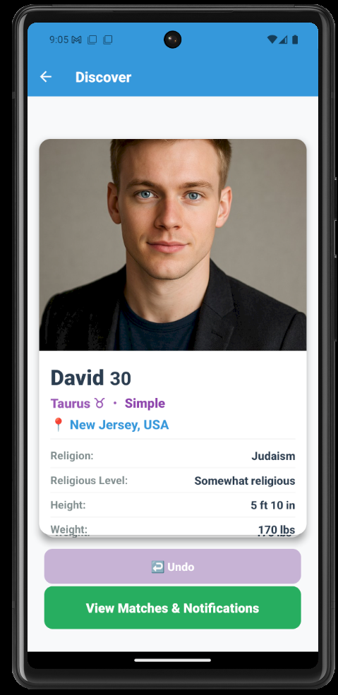 Soul2Search swipe card screenshot